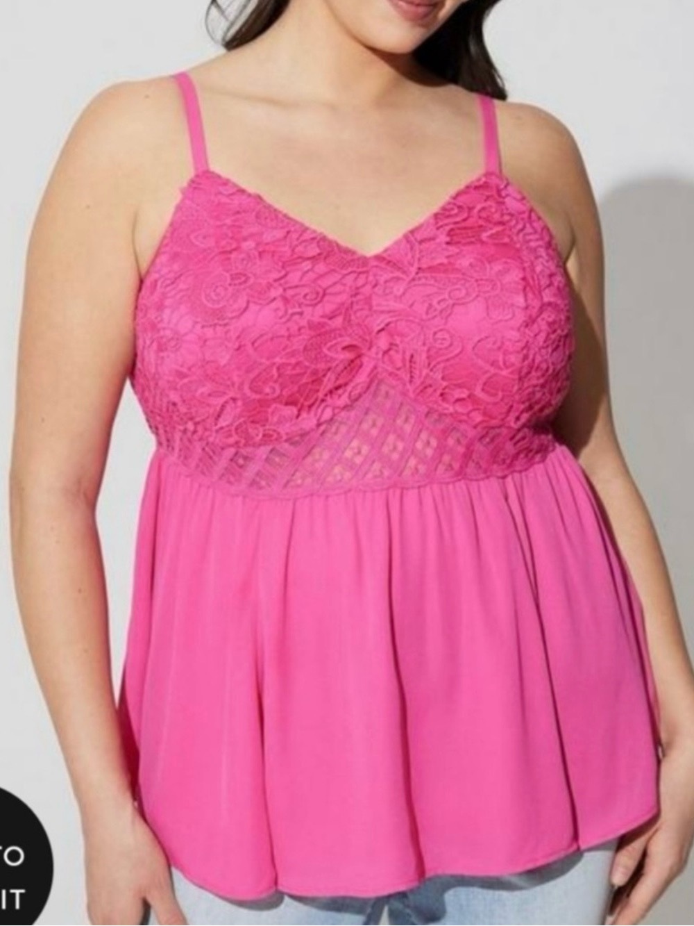 Torrid hot Pink Lace Gauze Cami Size 2 new with tags